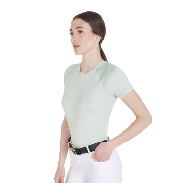 Damen-Trainings-Funktionsshirt Slim Fit Equestro Hellgrün Gr&uuml;n