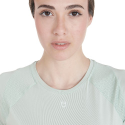 Damen-Trainings-Funktionsshirt Slim Fit Equestro Hellgrün Gr&uuml;n
