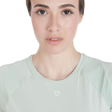 Damen-Trainings-Funktionsshirt Slim Fit Equestro Hellgrün Gr&uuml;n