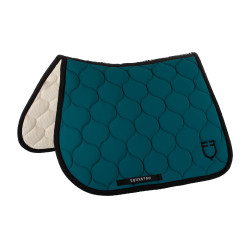 Tapis de saut en tissu technique matelassé Equestro Pétrol