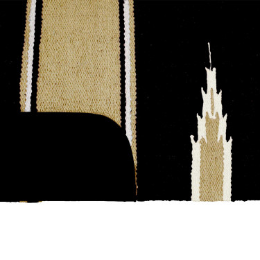 Navajo-Teppich mit Lederpatch Navajo-Teppich mit Lederpatch