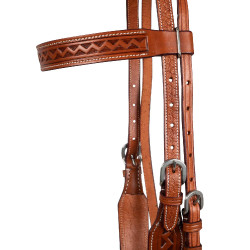 Western-Kopfstück mit Rand-Prägung McBryan Kastanie Braun