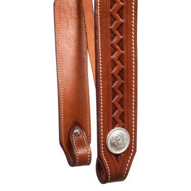 Western-Kopfstück mit Rand-Prägung McBryan Kastanie Braun