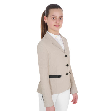 Turnierjacke drei Knöpfe Mädchen aus Mesh Equestro Turnierjacke drei Knöpfe Mädchen aus Mesh Equestro