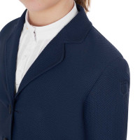 Turnierjacke drei Knöpfe Mädchen aus Mesh Equestro Marine Marineblau