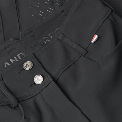 Damen-Reithose mit Besätzen, gerade geschnitten, Kingsland KLKira H-Shape Schwarz