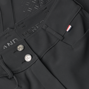 Damen-Reithose mit Besätzen, gerade geschnitten, Kingsland KLKira H-Shape Schwarz