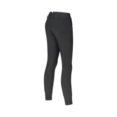 Damen-Reithose mit Besätzen, gerade geschnitten, Kingsland KLKira H-Shape Schwarz
