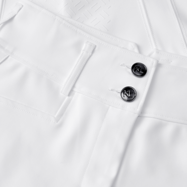 Damen-Reithose mit Besätzen, gerade geschnitten, Kingsland KLKira H-Shape Weiß Wei&amp;amp;szlig;