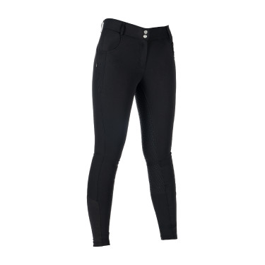 HKM Ari Reithose mittlere Taille Vollbesatz Silikon Schwarz