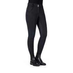 HKM Ari Reithose mittlere Taille Vollbesatz Silikon Schwarz