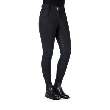 HKM Ari Reithose mittlere Taille Vollbesatz Silikon Schwarz