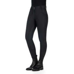 HKM Ari Reithose mittlere Taille Vollbesatz Silikon Schwarz