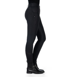 HKM Ari Reithose mittlere Taille Vollbesatz Silikon Schwarz