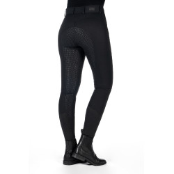 HKM Ari Reithose mittlere Taille Vollbesatz Silikon Schwarz