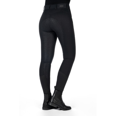 HKM Ari Reithose mittlere Taille Vollbesatz Silikon Schwarz