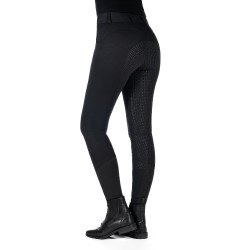 HKM Ari Reithose mittlere Taille Vollbesatz Silikon Schwarz