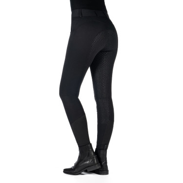 HKM Ari Reithose mittlere Taille Vollbesatz Silikon Schwarz