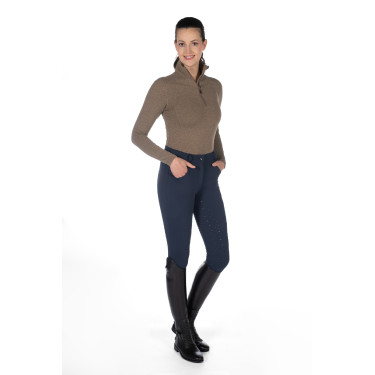 Beheizte Reithose HKM Comfort Style 1/1 mit Silikon Dunkelblau