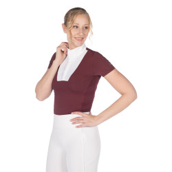 Polo de concours HKM Virginia manches courtes Bordeaux