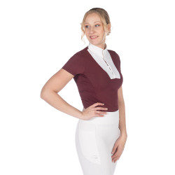 Polo de concours HKM Virginia manches courtes Bordeaux