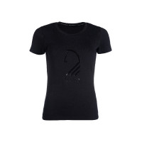 T-Shirt Lauria Garrelli Livigno Pferdekopf Schwarz T-Shirt Lauria Garrelli Livigno Pferdekopf Schwarz