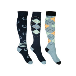 HKM Cardiff Socken 3er-Pack Marineblau / Salbei HKM Cardiff Socken 3er-Pack Marineblau / Salbei