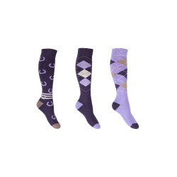 HKM Cardiff Socken 3er-Pack Violett / Flieder Lila HKM Cardiff Socken 3er-Pack Violett / Flieder Lila