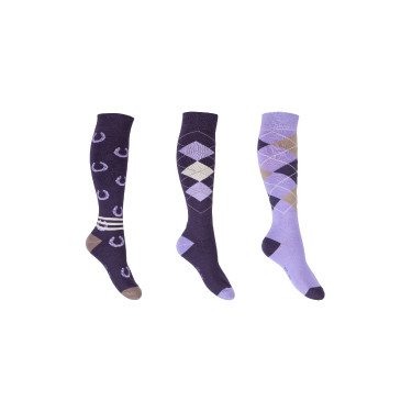 HKM Cardiff Socken 3er-Pack Violett / Flieder Lila HKM Cardiff Socken 3er-Pack Violett / Flieder Lila
