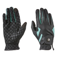 Gants d'équitation Dublin Cool-It Gel Noir / bleu sarcelle