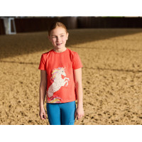 Kinder-T-Shirt Dublin Tilly Regenbogenkorallenpferd Orange