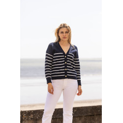 Cardigan Harcour Camelia Damen Marine / Weiß Blau