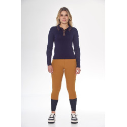 Damen-Langarm-Poloshirt Harcour Popi Marine Marineblau