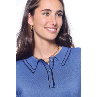 Damen-Langarm-Poloshirt Harcour Popi Marine Marineblau