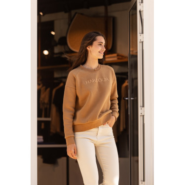 Damen-Sweatshirt Harcour Sirius Eiskaffee / Sand Braun