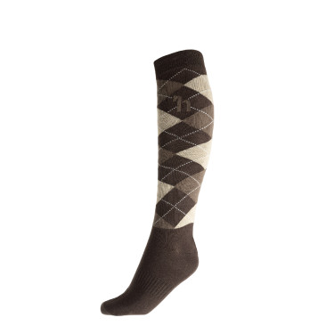 Chaussettes à losanges Horze Holly Marron foncé
