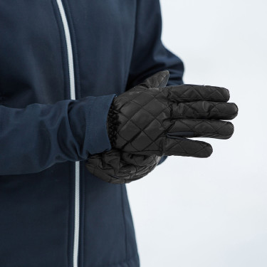 Winterstrickhandschuhe mit Steppnähten Horze Schwarz Winterstrickhandschuhe mit Steppnähten Horze Schwarz