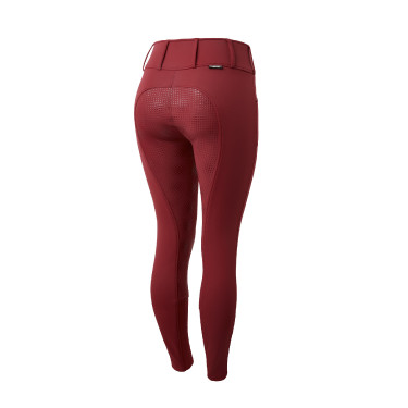 Thermo-Reithose Grand Prix Horze mit Silikon-Vollbesatz Damen Tiefrot