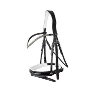 Anatomisches Trensenzaum Grayson Horze mit Strass Schwarz / schwarz