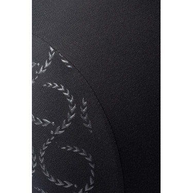 Damen-Reitleggings Gillian Horze mit hohem Bund und Vollbesatz aus Silikon Schwarz