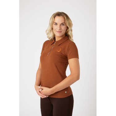 Damen-Poloshirt Amy aus elastischer Baumwolle mit kurzen Ärmeln Horze Damen-Poloshirt Amy aus elastischer Baumwolle mit kurzen Ärmeln Horze