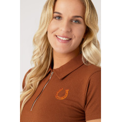 Damen-Poloshirt Amy aus elastischer Baumwolle mit kurzen Ärmeln Horze Damen-Poloshirt Amy aus elastischer Baumwolle mit kurzen Ärmeln Horze