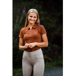 Damen-Poloshirt Amy aus elastischer Baumwolle mit kurzen Ärmeln Horze Damen-Poloshirt Amy aus elastischer Baumwolle mit kurzen Ärmeln Horze