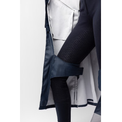 Langer Regenmantel Horze Hazel Damen mit Schlitzen Dunkelmarineblau