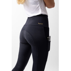 Horze Mathilde Silikon-Vollbesatz Damen Reitleggings Dunkelmarineblau