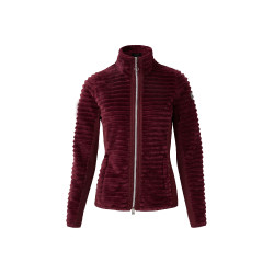 Gestreifte Fleece-Reitjacke Horze Della Damen Port Royale Bordeaux Gestreifte Fleece-Reitjacke Horze Della Damen Port Royale Bordeaux