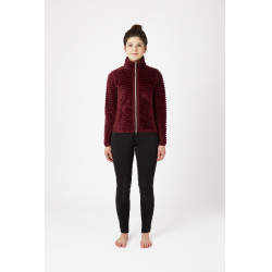 Gestreifte Fleece-Reitjacke Horze Della Damen Port Royale Bordeaux Gestreifte Fleece-Reitjacke Horze Della Damen Port Royale Bordeaux