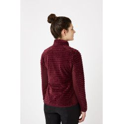 Gestreifte Fleece-Reitjacke Horze Della Damen Port Royale Bordeaux Gestreifte Fleece-Reitjacke Horze Della Damen Port Royale Bordeaux