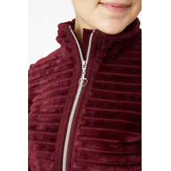 Gestreifte Fleece-Reitjacke Horze Della Damen Port Royale Bordeaux Gestreifte Fleece-Reitjacke Horze Della Damen Port Royale Bordeaux