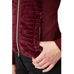 Gestreifte Fleece-Reitjacke Horze Della Damen Port Royale Bordeaux Gestreifte Fleece-Reitjacke Horze Della Damen Port Royale Bordeaux
